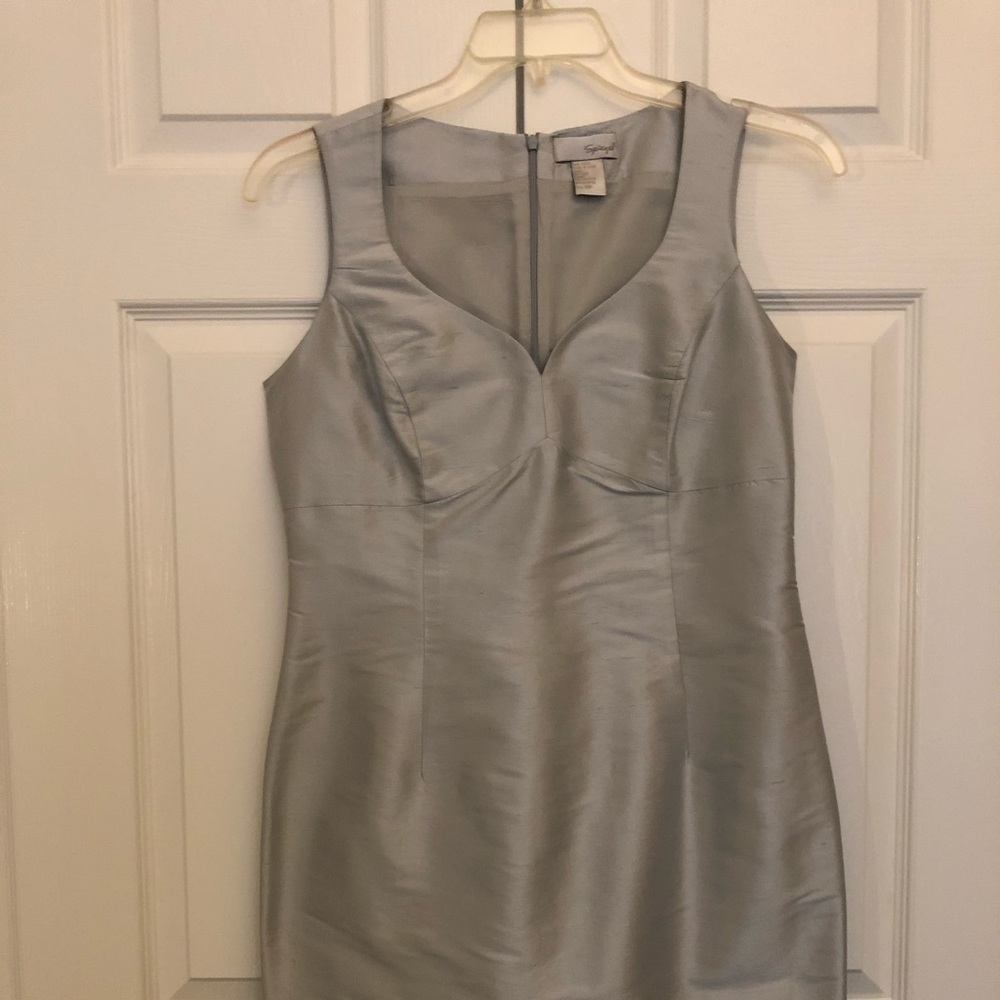 Silver  Sheath back zipped dress